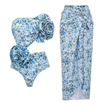 Blue Bloom Silhouette Set